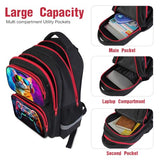 HiGaits Cartoon Kids Backpack for School - 17 Inch Lightweight Bookbag with 3D Reflective Design & Luminous Safety Strips | Durable 600D Polyester, Adjustable Straps for Ages 6-18