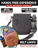 Disc Golf Bag, The ORIGINAL Frisbee Golf Bag, 16oz Waxed Canvas Lightweight Sling, Fits 8-10 Discs, Water Bottle Holder, Belt Loop, Magnetic Double Button Closure (Grey)