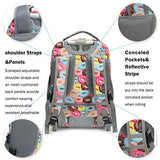 Tilami Rolling Backpack 19 inch with Lunch Bag Wheeled Laptop Backpack, Doughnut