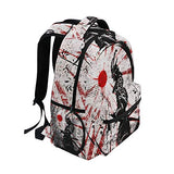 Backpack Japanese Samurai School Shoulder Bag Large Waterproof Durable Bookbag Laptop Daypack for Students Teens Girls Boys Elementary Multi78