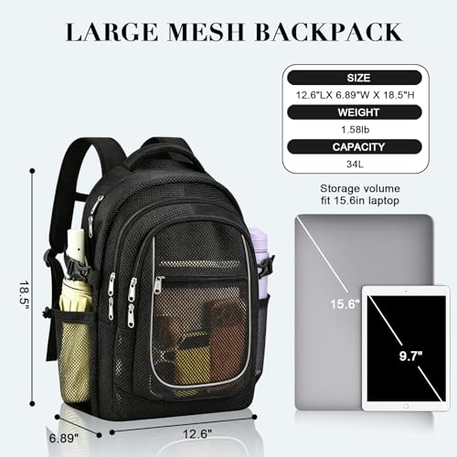 COK Mesh Backpack for School Heavy Duty Mesh Bookbag