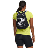 Under Armour unisex-adult Hustle Play Backpack, (001) Black/Black/White, One Size Fits Most