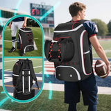 Smasrob Football Bag for Equipment, Football Backpack, Black
