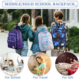 VASCHY Travel Backpack for Teen Boys, Bookbag Schoolbag Casual Daypack for High School/College/Women/Travel/Work Blue Galaxy