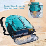 VIGEGARI Large Beach Backpack Waterproof Sandproof - Customized Oversized Drawstring Pool Bag with Shoe Compartment for Toiletries, Towels, Gym, Travel