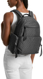 Michael Kors Prescott Large Backpack, Silver-Tone Hardware/Tonal Signature/Black, One Size