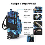 Tilami Rolling Backpack 19 inch with Lunch Bag Wheeled Laptop Backpack (Blue Wave)
