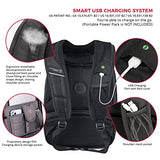 Swissdigital Design TSA Laptop Backpack Men's USB Charging Port Large Capacity Business Travel Backpack Black| With Apple Find My Network Black/Red | J16BTFB-41