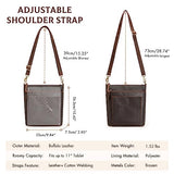 S-ZONE Leather Crossbody Bag for Women Vintage Cross Body Bags Shoulder Purse Ladies Medium Handbag with Multi Pockets