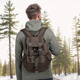 SUIKIHUM Vintage Canvas Backpack for Men Women, Durable Casual Daypack, Large Capacity Travel Rucksack Fits for Hiking and Daily Use (Coffee)