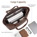 S-ZONE Tote Bag for Women Work Totes Large Vegan Leather Purses and Handbags Women's Shoulder Bag with Luggage Strap for Travel Commuting Office Teacher Coffee