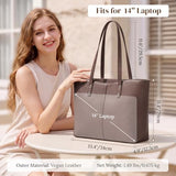 S-ZONE Tote Bag for Women Work Totes Large Vegan Leather Purses and Handbags Women's Shoulder Bag with Luggage Strap for Travel Commuting Office Teacher Coffee