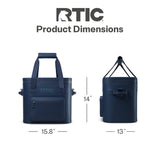 RTIC 30 Can Ultra-Tough Soft Cooler Pro, Insulated, Waterproof, Leakproof, Portable, Floating Bag for Beverage, Drink, Lunch, Outdoor, Beach, Car, Camping, Picnic, Fishing, Boat, 19L, Navy