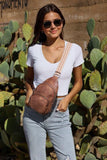CLUCI Small Sling Bag for Women, Vegan Leather Fanny Pack Crossbody Bags for Women, Chest Bag With Guitar Strap