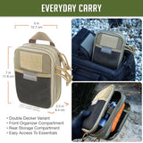 MAXPEDITION Double-Decker EDC Pocket Organizer (5” x 2.5” x 7”) EDC Pouch, Tactical Tool Pouch for Organization, MOLLE Accessories for Everyday Carry (Khaki) 0247K