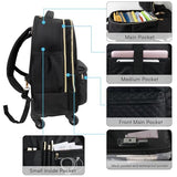 Tilami Rolling Backpack for Women, Carry on Laptop Backpacks with Wheels, 40L Roller Backpack for Travel,Black