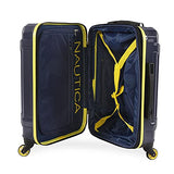 Nautica Maker Hardside Spinner Luggage, lightweight, Navy/Yellow, Carry-On 21-Inch