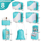 OlarHike Packing Cubes for Travel,8 Set,Turquoise
