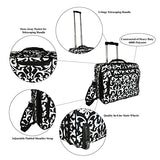World Traveler Rolling 17-Inch Laptop Briefcase Computer Case - Black Trim Damask