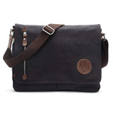 AUGUR Messenger Bag,Casual Shoulder Sling Bag Canvas Satchel Bag Crossbody Bags for Men Work Office Laptop Bag fit 13 inch - Black
