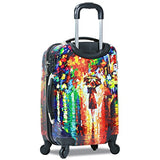 Dejuno Women's 3-Piece Lightweight Hardside Spinner Upright Luggage Set, Parisian Nights