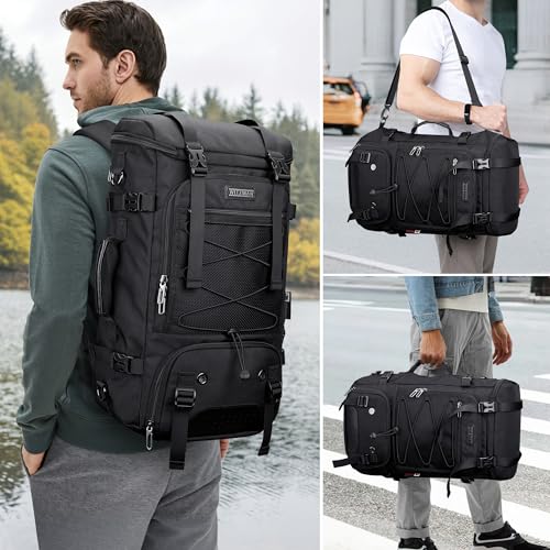 WITZMAN Travel Backpack for Men Large 3-in-1 Carry-on Bag