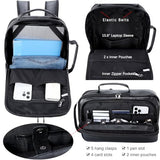 Masa Kawa Slim Leather 15.6" Laptop Backpack for Men Convertible Briefcase Backpacks Expandable Black Business Work Bag Slim Travel Daypack
