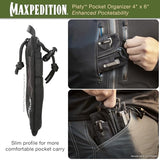 MAXPEDITION Platy Pocket Organizer, Durable EDC Tool Pouch for Men, Neck Wallet with Paracord Lanyard, Holds Flashlight, Multitool, Pen, Notebook (Black, 4" x 6")