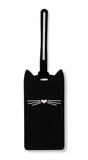 Kate Spade New York Silicone Luggage Tag with Durable Strap, Suitcase Identifiier Black Cat