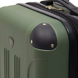 Travelers Club Chicago Hardside Expandable Spinner Luggage, Thyme Green, 22" Carry-On
