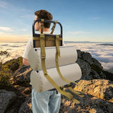 Deroanke Backpack Frame, 132lbs Capacity Aluminum Alloy Hiking/Hunting Pack Frame, External Frame Hiking Backpacks for Mountaineering, Camping (Khaki, 14.57 x 9.84 x 27.56 inch)