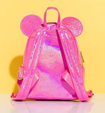 Loungefly Disney Minnie Mouse Glitter Sparkle Womens Double Strap Shoulder Bag Purse (Pink)