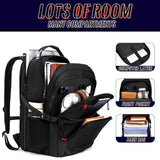 JARWAM Large Travel Backpack for Men with LifetimeWarranty, TSA Friendly 17.3 Inch Laptop Backpack, 45L Carry On Airline Approved Computer Bag for Work College Travel, Black