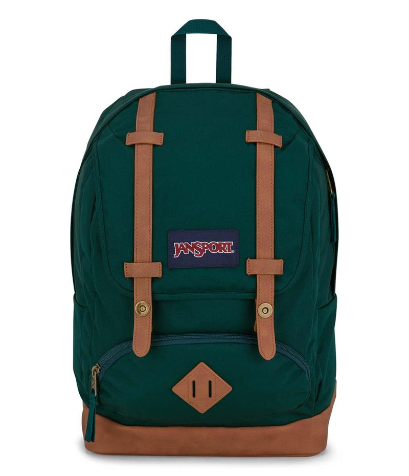 JanSport Cortlandt Laptop Backpack, Deep Juniper, 15” Laptop Sleeve-Synthetic Leather Shoulder Computer Bag with Large Compartment, Padded Straps- Rucksack for Men, Women