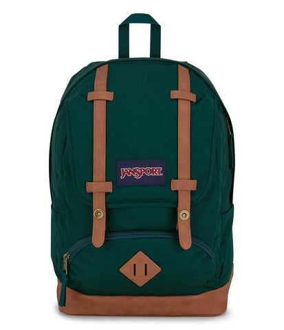 JanSport Cortlandt Laptop Backpack, Deep Juniper, 15” Laptop Sleeve-Synthetic Leather Shoulder Computer Bag with Large Compartment, Padded Straps- Rucksack for Men, Women