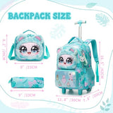 Meetbelify Rolling Backpack for Girls Backpacks with Wheels for Elementary Student Kids School Travel Bag for Girls Ages 6-8 Years Old