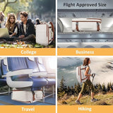 Taygeer Backpack for Women, College Backpack with Laptop Compartment & Shoe Pouch, 35l Travel Laptop Mochila Carry On Luggage, Airline Approved Personal Item Bag For Weekender Gym Hiking, Khaki White