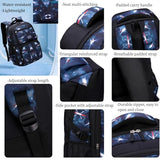 Primary Junior High Boys Rolling Backpacks Wheeled Bags Trolley School Bags Travel Luggage 3 in 1 Kids Bookbag Set with Lunch Bag