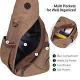 WITZMAN Canvas Sling Bag for Men Vintage Convertible Sling Backpack