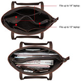 S-ZONE Women Vintage Genuine Leather Shoulder Tote Bag Large Work Handbag Purse