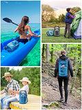 HEETA Dry Bag Waterproof for Women Men, Roll Top Lightweight Dry Storage Bag Backpack with Phone Case for Travel Swimming Boating Kayaking Paddle Board Camping Beach Accessories (Transparent Blue,10L)