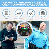 SHYLERO Clear Backpack Heavy Duty XL - H18''xW14''xD8. Has TSA Lock - Black