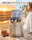 MATEIN HER Cooler Backpack for Women with Hook-and-Loop Top Lid, Leakproof Backpack Cooler 30 Cans with Insulated Can Sleeves, Waterproof Soft Lunch Bag for Beach Picnic Camping Travel Fits 17" Laptop