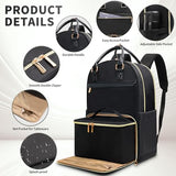 Jetviivid Lunch Backpack, 15.6 Inch Laptop Backpack with Insulated Cooler Lunch box, Womens Work Backpack for Business Teacher Nurse Travel Commuter College Daily, Black