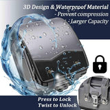 IwaiLoft Ransel Randoseru Backpack with Automatic Satchel for Boys, Japanese School Bag Embroidery PU Bookbag for Men Male (Silver&Black)