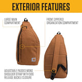 Carhartt Durable Sling Bag, Crossbody Backpack with Side Release Buckle, Tablet Sleeve and Adjustable Strap, Black