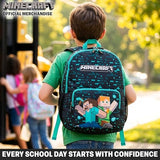 Get Trend Minecraft Kids Backpack for Boys, Adjustable Padded Straps, 18 in