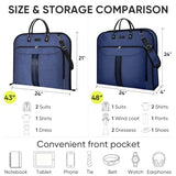BALEINE Travel Garment Bag, Travel Suit Bag for Men, Water Resistant Carry on Garment Bag for Hanging Clothes, Garment Duffel Bag for Travel Business (Blue, 48")
