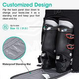 SEMSTY Ski Boot Bag, 55L Waterproof Snowboard & Ski Boots Travel Backpack for Boots, Helmet, Goggles, Gloves & Accessories