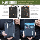 MAXPEDITION Platy Pocket Organizer, Durable EDC Tool Pouch for Men, Neck Wallet with Paracord Lanyard, Holds Flashlight, Multitool, Pen, Notebook (Black, 5" x 7")